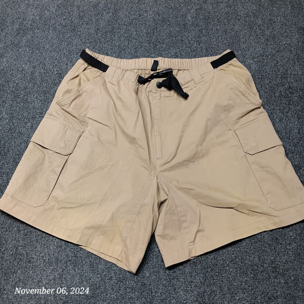 Nautica Competition‎ Cargo Shorts Men Medium Tan Khaki Belted